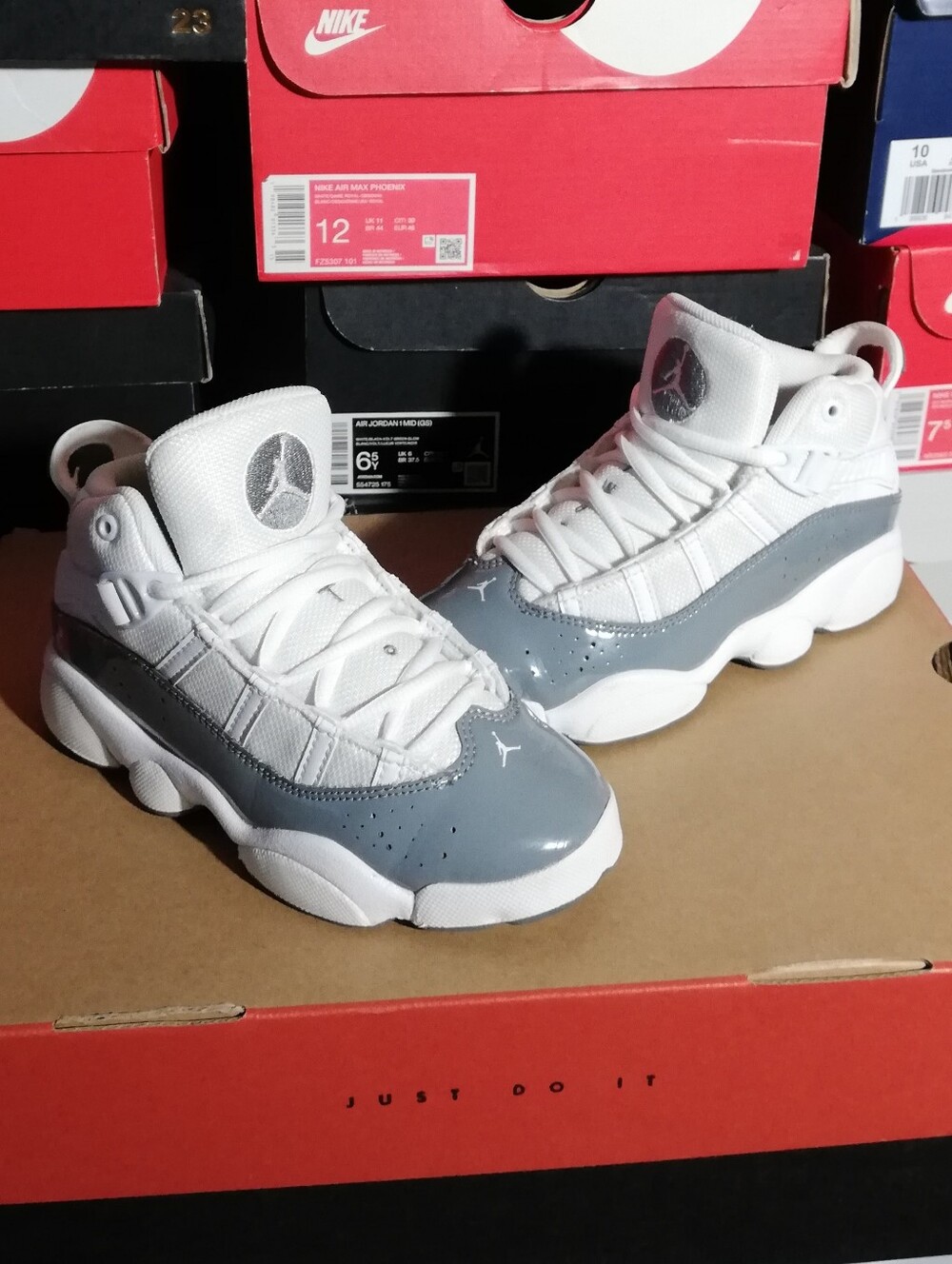 AIR JORDAN 6 RINGS COOL GREY KIDS US SIZE 13C GREAT CONDITION